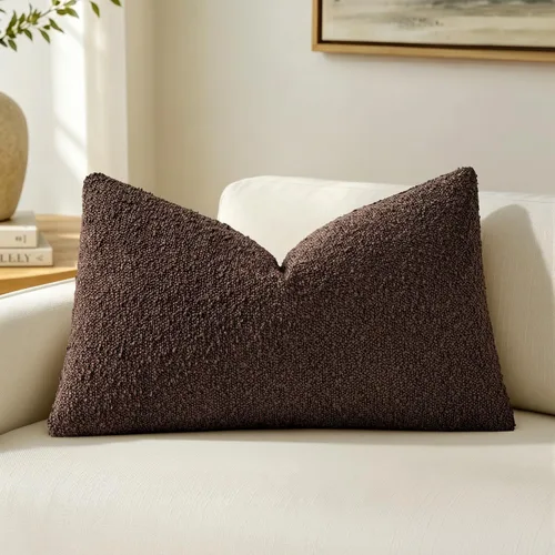 Vista 30 de MIULEE - Funda de almohada lumbar texturizada para cama, 12 x 20 pulgadas, color beige Pack of 1 Textured Neutral Couch Throw Pillow Cover, Accent