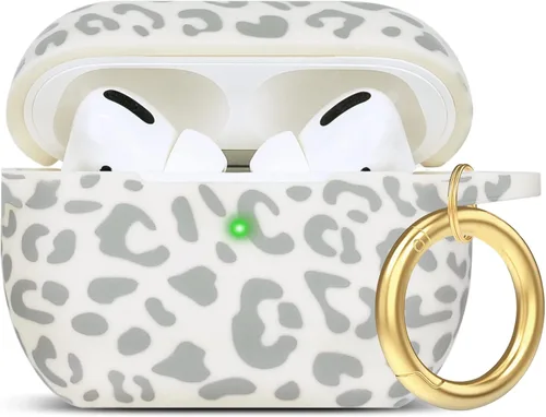 Vista 21 de Compatible con funda AirPods Pro 2019, Gawnock Funda de silicona suave y flexible para funda AirPods Pro para mujeres y niñas con llavero (Caqui)