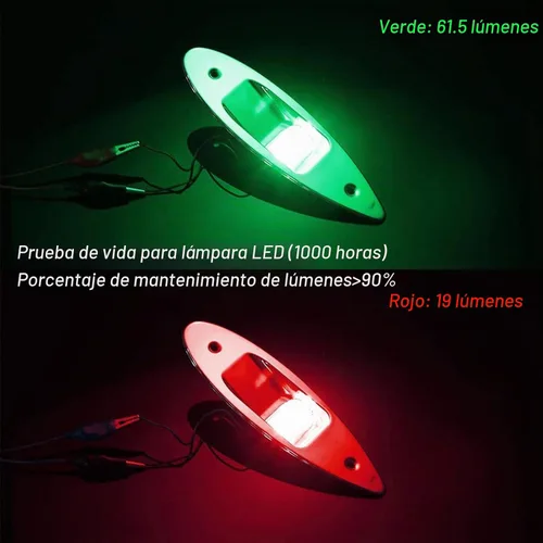 Vista 5 de Luces LED de navegación para barco de 12 V, tipo lágrima, para proa, impermeables, con carcasa de acero inoxidable, para barco, yate, señalización