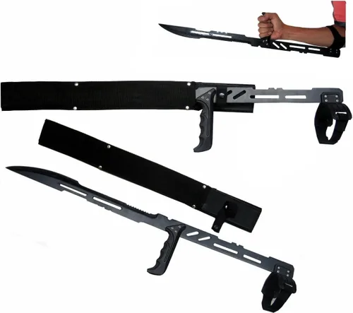 Vista 4 de Snake Eye Tactical 27.5 pulgadas gran antebrazo ninja Blood Rayne, cuchilla, espada, machete para vampiro zombie