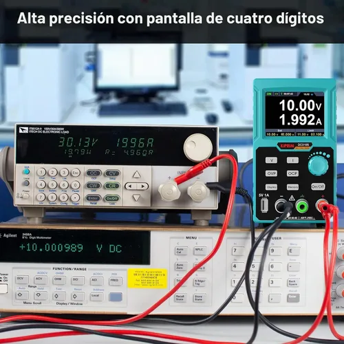 Vista 6 de Fuente de alimentación CC, fuente de alimentación regulada ajustable de 0-30 V 0-10 A, entrada de 110 V, pantalla de 4 dígitos de alta precisión