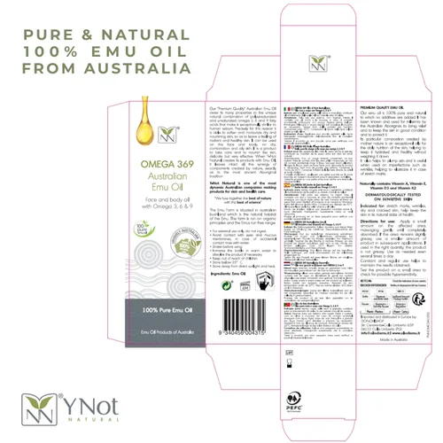Vista 8 de Y Not Natural Aceite de emú puro – Humedad orgánica para cara, cuerpo, cabello, cuero cabelludo y uñas, rico en Omega 3-6-9, vitaminas y minerales