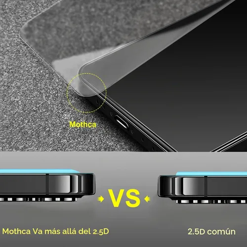 Vista 6 de Mothca - Protector de pantalla de vidrio mate para iPhone 14 Pro, antideslumbramiento y antihuellas, vidrio templado transparente, compatible