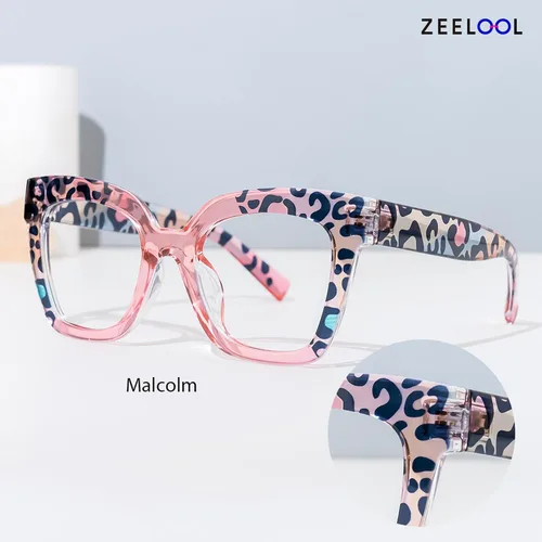 Vista 44 de Zeelool Gafas de luz azul para mujer de moda de tira cuadrada de moda gafas de computadora gafas antifatiga ocular Malcolm JGA000269-22B