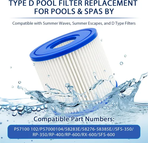 Vista 7 de Hrozny Filtro de piscina tipo D para Summer Waves Filtro de piscina, filtro D compatible con filtro de piscina, para Summer Escapes FS-350 RP-350