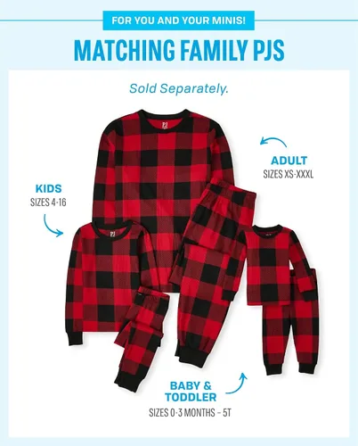 Vista 2 de The Children's Place - Conjunto de pijama de Navidad a juego para la familia, ajuste cómodo, 100% algodón, adulto, niño grande, niño pequeño, bebé