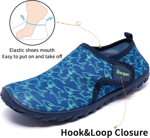 Vista 4 de Racqua Zapatos de agua para niños y niñas, de secado rápido, ligeros, deportivos, acuáticos (niños pequeñosniños grandes)
