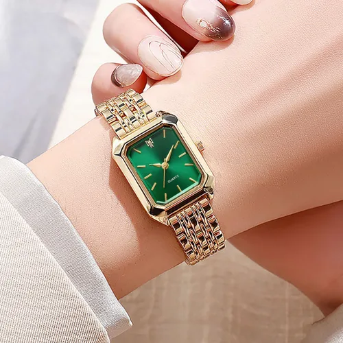 Vista 2 de BESTKANG Relojes para mujer, relojes de pulsera de acero con correa de acero, reloj de pulsera de cuarzo cuadrado simple de moda casual