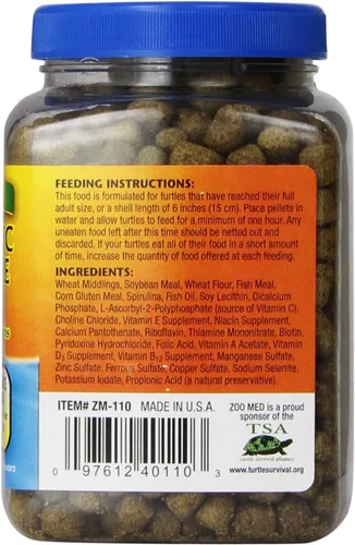Vista 2 de Zoo Med Alimento natural para tortugas acuáticas - Fórmula de mantenimiento (pellets) 6.5 oz - Paquete de 4