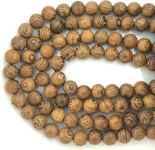 Vista 11 de CarpenterC - 200 piezas de cuentas sueltas de 6 mm, de madera de palisandro natural pulida, redondas, para hacer joyas, manualidades, artesanías