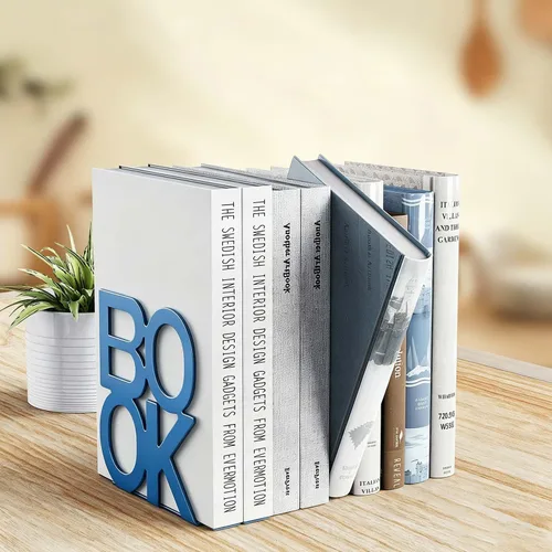 Vista 5 de Extremos para libros, soportes decorativos de metal para libros, libros, diseño de apariencia única, resistente Tapón de metal antideslizante