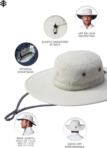 Vista 13 de Coolibar sombrero modelable de ala ancha con protección solar UPF 50, para hombre