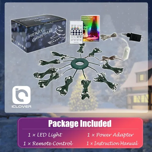 Vista 16 de Luces inteligentes para árbol de Navidad, línea colgante de 6.5 pies que va sobre el árbol, 200 luces LED que cambian de color multicolor