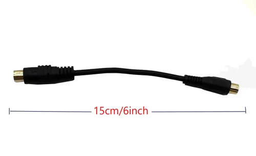 Vista 6 de Cable S-Video a RCA chapado en oro compuesto RCA hembra a 4 pines Mini DIN Terminal macho AV estéreo Cable de conversión de audio S-Video -2PCS 15CM