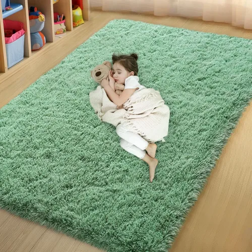 Vista 66 de qulint Alfombra negra para dormitorio, alfombra de área pequeña de 2 x 3 pies para habitación de niños, alfombra suave y mullida para sala de estar