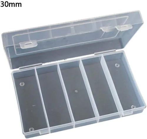 Vista 6 de ljhnba 5 ranuras de almacenamiento rectangular de plástico coleccionable, contenedor de almacenamiento apto para 100 piezas de 1.181 in, caja