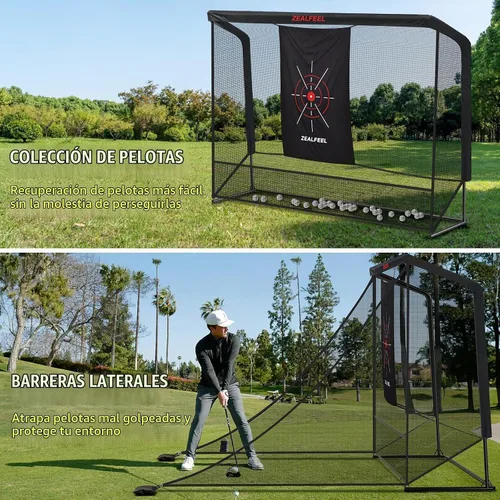 Vista 2 de ZEALFEEL Golf Net, 10x7FT/8x8FT,Side Barriers & Auto-Ball Auto-Ball Return