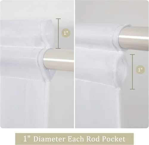 Vista 9 de MIULEE Cortinas Transparentes Laterales para Puerta Francesa con Filtrado de Luz, Tratamiento de Ventana, 2 Paneles de 25 x 40 Pulgadas con Beige