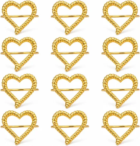 Vista 16 de Juego de 12 servilleteros de mariposa dorados brillantes para decoración de dorado (Bright Gold)