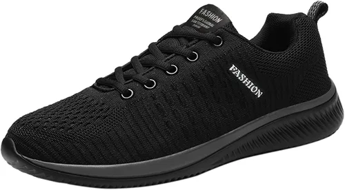 Vista 2 de Tenis para mujer, suela negra, antideslizantes, zapatos negros para mujer, zapatos negros para mujer, zapatos elegantes y cómodos para caminar