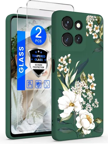 Vista 17 de Yucenx Funda para Motorola Moto G 5G 2024 de 6.6 pulgadas, funda de silicona líquida floral para niñas y mujeres, a prueba de golpes, antiarañazos