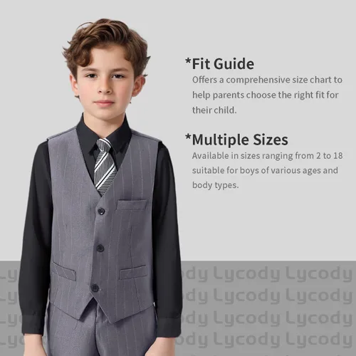 Vista 62 de Conjunto de chaleco para niños, trajes formales, trajes de boda, ropa de vestir