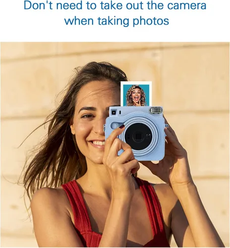 Vista 5 de Rieibi Funda cuadrada SQ1, funda protectora para cámara instantánea Fujifilm Instax Square SQ1, cubierta compacta de piel sintética con correa