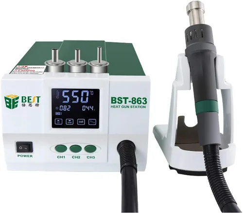 Vista 5 de BST-863 Estación de desoldadura profesional con control inteligente de pantalla táctil y pantalla LCD de temperatura constante - Perfecto