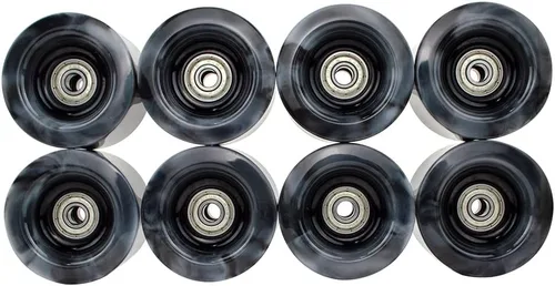 Vista 3 de Ruedas de patines en blanco y negro, 60 × 1.575 in, juego de ruedas 88A Quad Skate con rodamientos