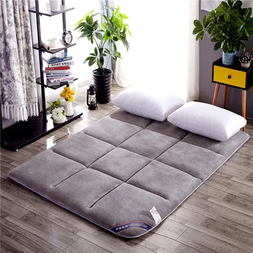 Vista 7 de Colchón de futón japonés tatami, colchón grueso de franela plegable para dormitorio de estudiantes, tatami, colchón individual y doble, almohada