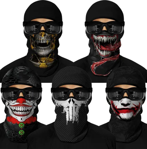 Vista 62 de Pasamontañas 3D, máscara de cara completa, resistente al viento, máscara de esquí con calavera táctica para motocicleta, ciclismo, Halloween