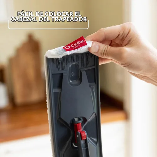 Vista 10 de O-Cedar H2prO Sistema de trapeador plano Herramienta de limpieza rápida Limpia con agua limpia Mopa de microfibra reutilizable y lavable a