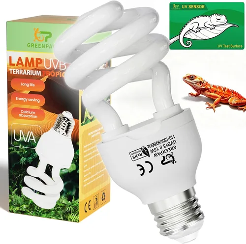Vista 12 de Bombilla UVB de reptil 5.0 15W, base compacta de luz fluorescente