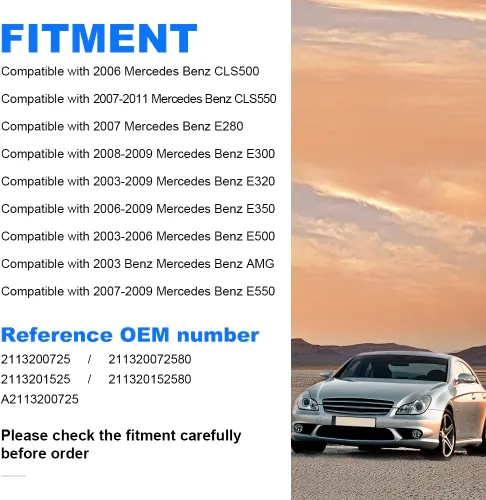 Vista 6 de [Usado] Reemplazo izquierdo trasero del bolso de la suspensión de la amortiguación de aire con resorte para Mercedes-Benz W211 W219 2003-2011