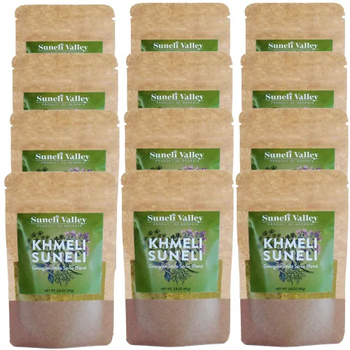 Vista 8 de Suneli Valley Khmeli Suneli - Mezcla de especias estilo georgiano prémium Mezcla aromática de hierbas y especias Ideal para carnes a