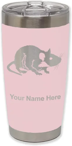 Vista 22 de LaserGram Vaso aislado al vacío de 20 onzas, rata, grabado personalizado incluido (negro)