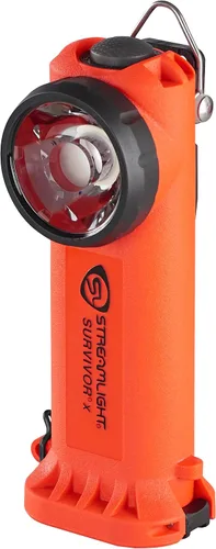 Vista 5 de Streamlight 90950 Survivor X Linterna de bombero en ángulo recto de 250 lúmenes con tres (3) pilas alcalinas AA, naranja Linterna de bomberos