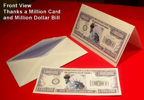 Vista 2 de 100 facturas de bebé de It's A Boy Million Dollar con tarjeta de regalo "Thank a Million