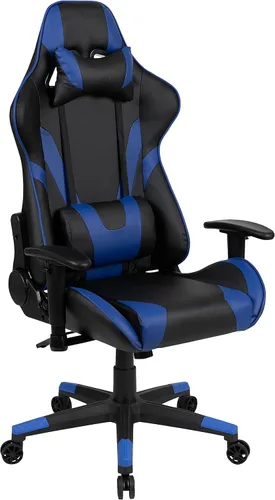 Vista 19 de Flash Furniture X20 - Silla giratoria de policarbonato ergonómica y ajustable con respaldo completamente reclinable en LeatherSoft negro