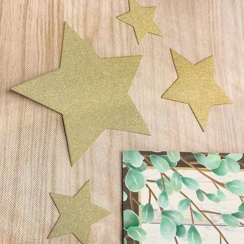 Vista 2 de Teacher Created Resources Acentos de estrellas doradas brillantes, varios tamaños
