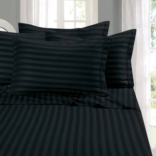 Vista 12 de Elegant Comfort - Juego de sábanas de 4 piezas, microfibra de 1500 hilos de calidad egipcia de lujo resistente a las arrugas, rayas estilo damasco