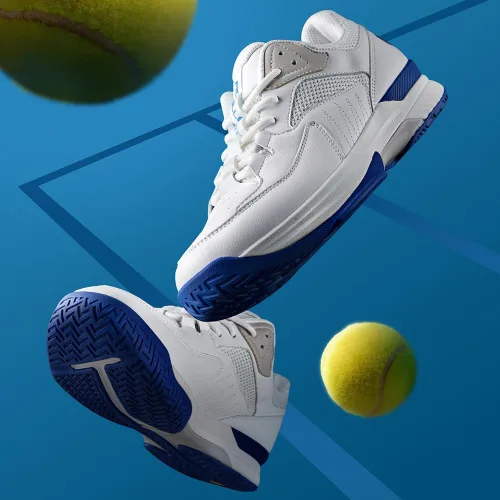 Vista 8 de FitVille Zapatos anchos de pickleball para hombre, zapatos de tenis con soporte de arco para fascitis plantar