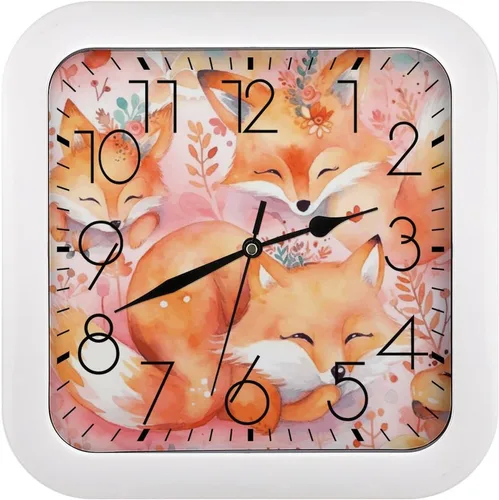 Vista 23 de 10" Square Modern Wall Clock,A Cat in Outer Space Print Kitchen Clocks Wall Battery Operated,Silent Non Ticking Unique Funny Cute Wall Clock for