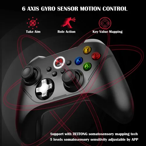 Vista 5 de BEITONG ASURA 2 Pro NS PC Switch Game Controller Wireless Gamepad For Nintendo Switch Win 7 8 10 11 Android iPhone iPad Steam Gaming, 6 Axis