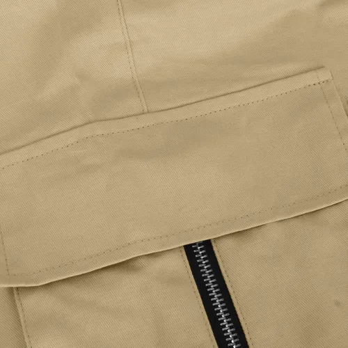 Vista 6 de Pantalones cargo de pierna recta para hombre, pantalones casuales sueltos para hombre, con cremallera, pantalones de senderismo atléticos