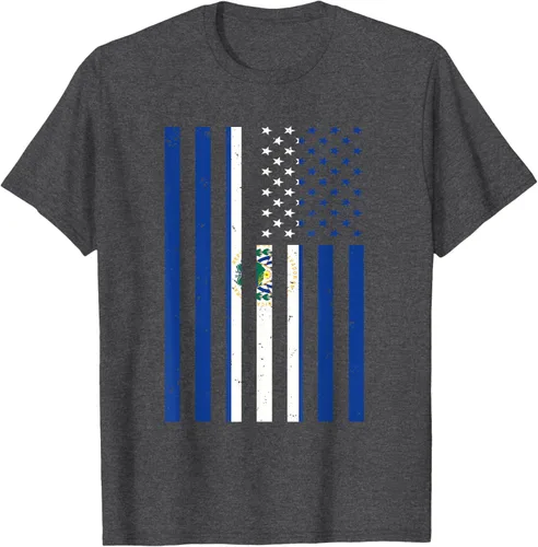 Vista 28 de El Salvador Shirt - El Salvador USA America Flag Men Women T-Shirt
