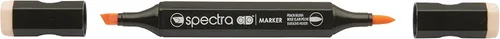 Vista 12 de AD Marker Chartpak Spectra, Tri-Nib y cepillo de doble punta, rojo ladrillo, 1 cada uno (S033AD)