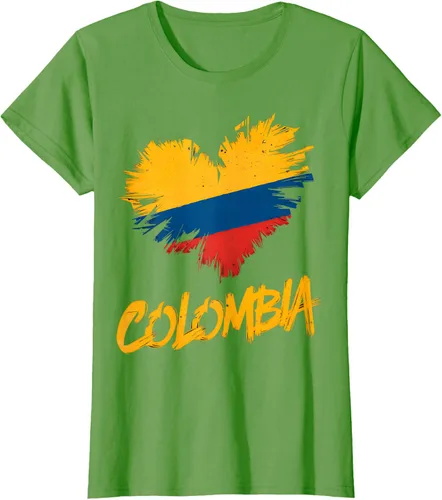 Vista 4 de Camiseta con la bandera del corazón de Colombia