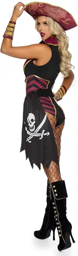 Vista 3 de Leg Avenue Disfraz de pirata Swashbuckler de 4 piezas para mujer