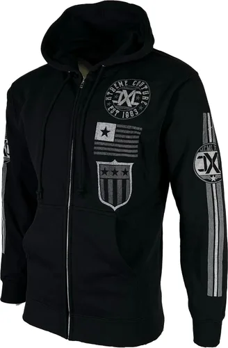Vista 7 de Xtreme Couture by Affliction Bravenet - Sudadera con capucha y cremallera para hombre, color negro